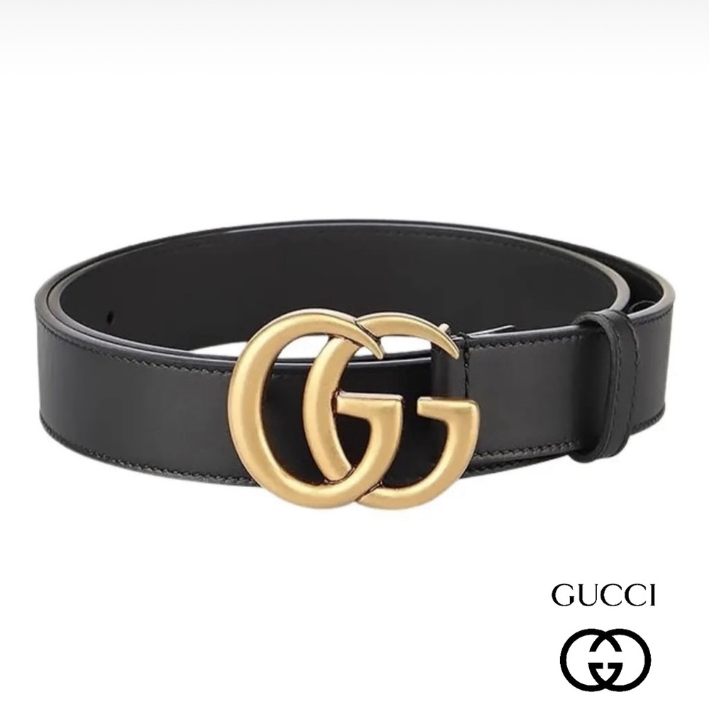 NWOT GUCCI GG MARMONT LEATHER BELT WITH SHINY BUCKLE NEVER USED MINT CONDITION